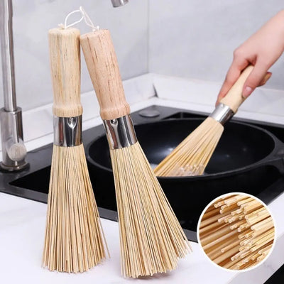 New Long Handle Bamboo Dish Brush - velarixil